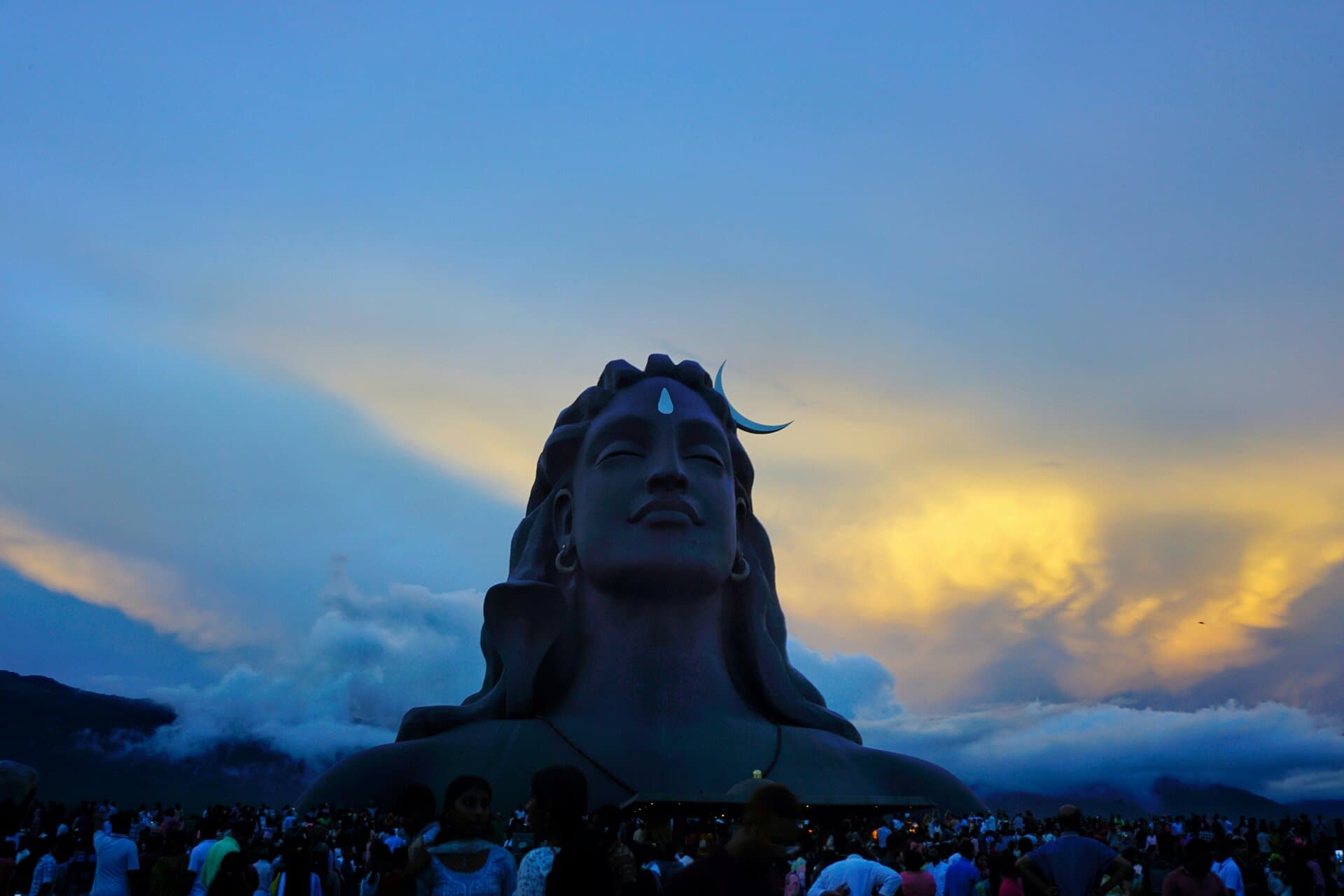 The 112-foot Adiyogi Shiva statue at Isha Yoga Center, Coimbatore