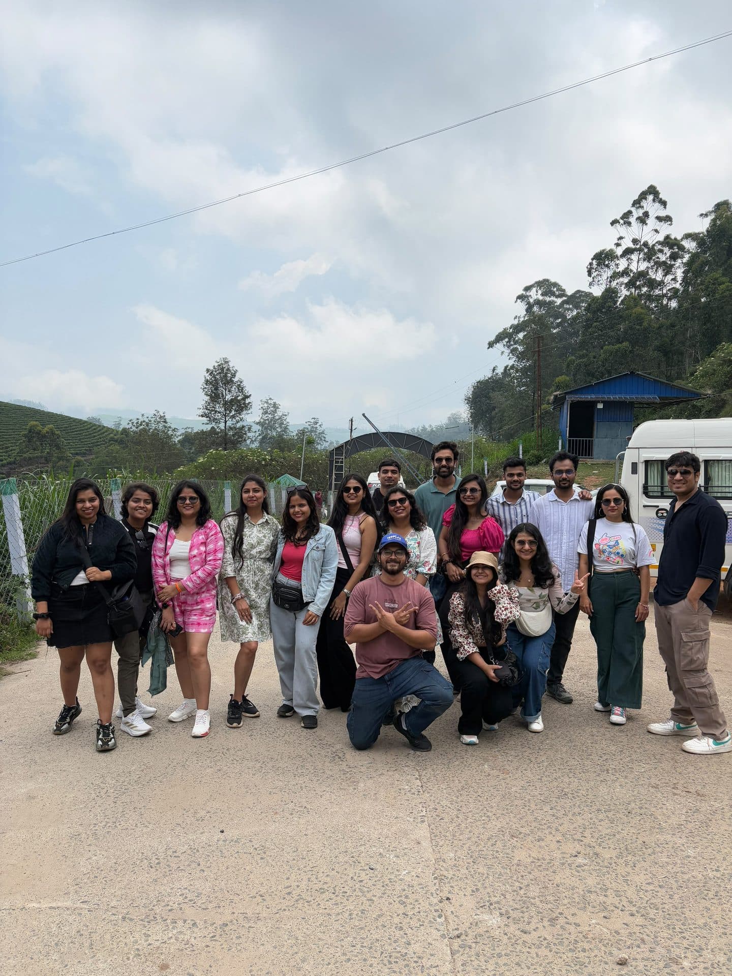 The group on a tea estate stop in the hills