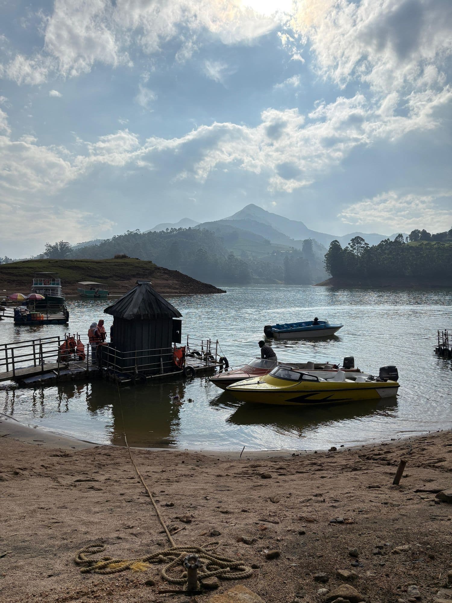 Boats on Mattupetty lake, Munnar