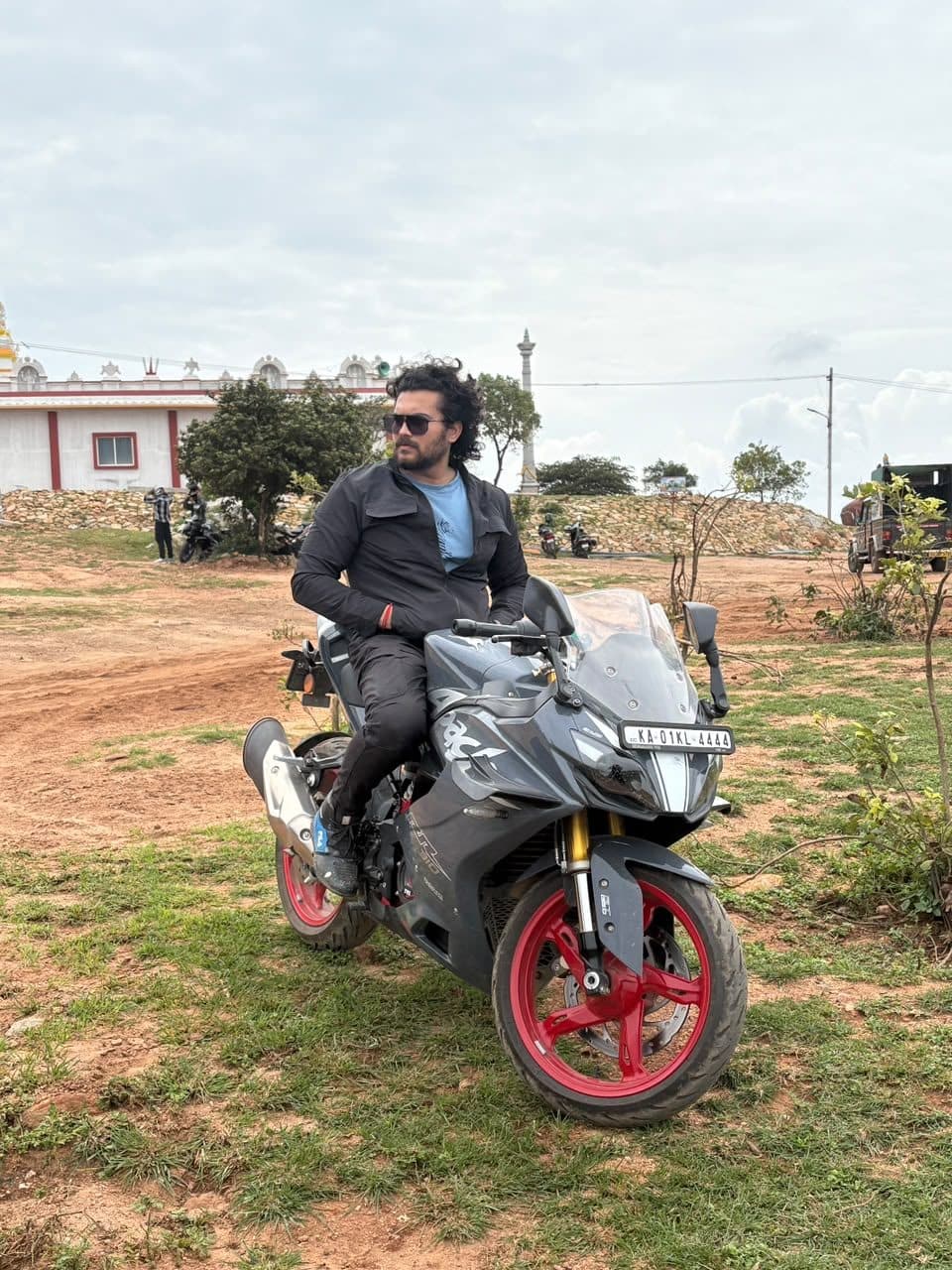 A solo rider on the road