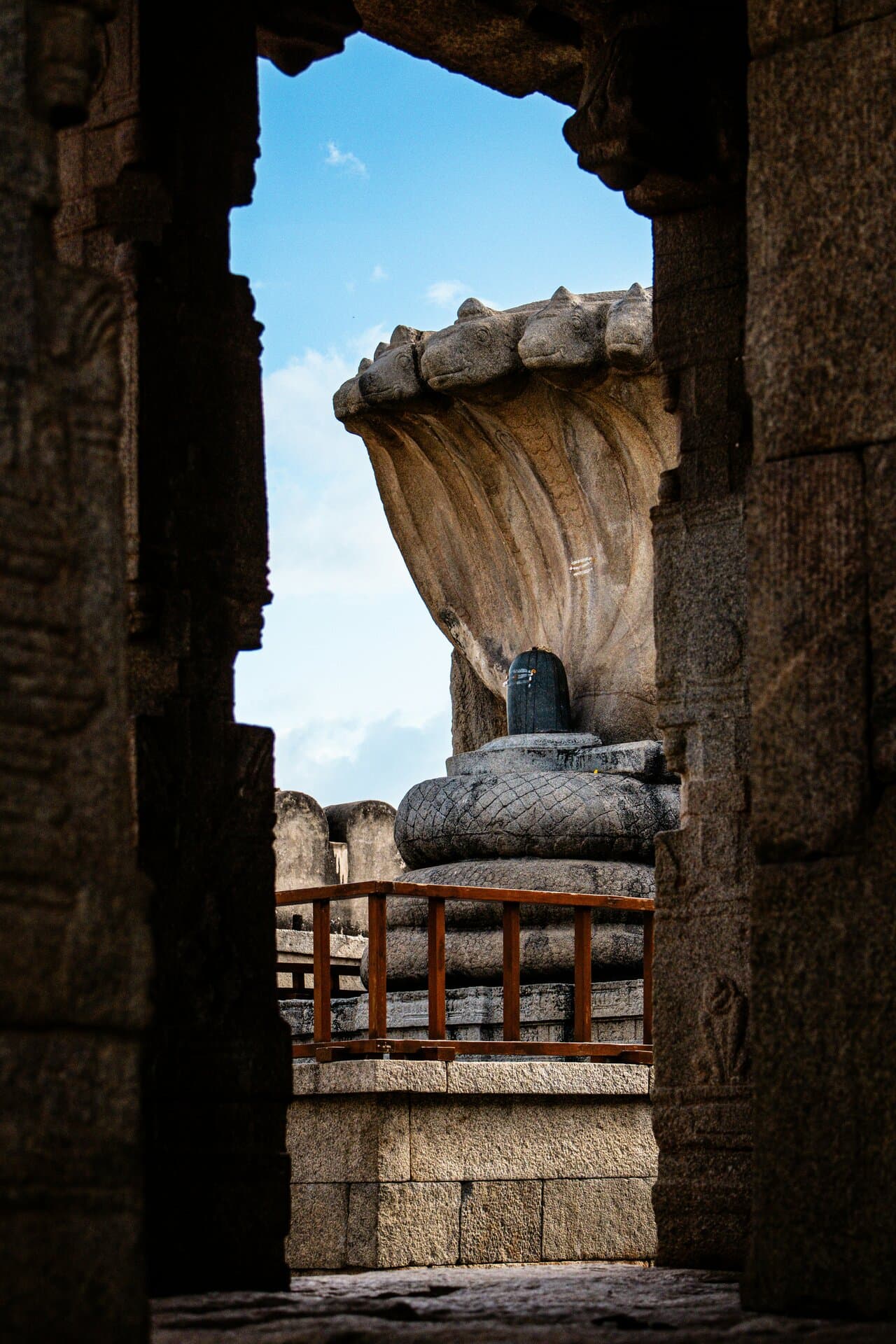 The Nagalinga stone serpent shrine at Lepakshi temple
