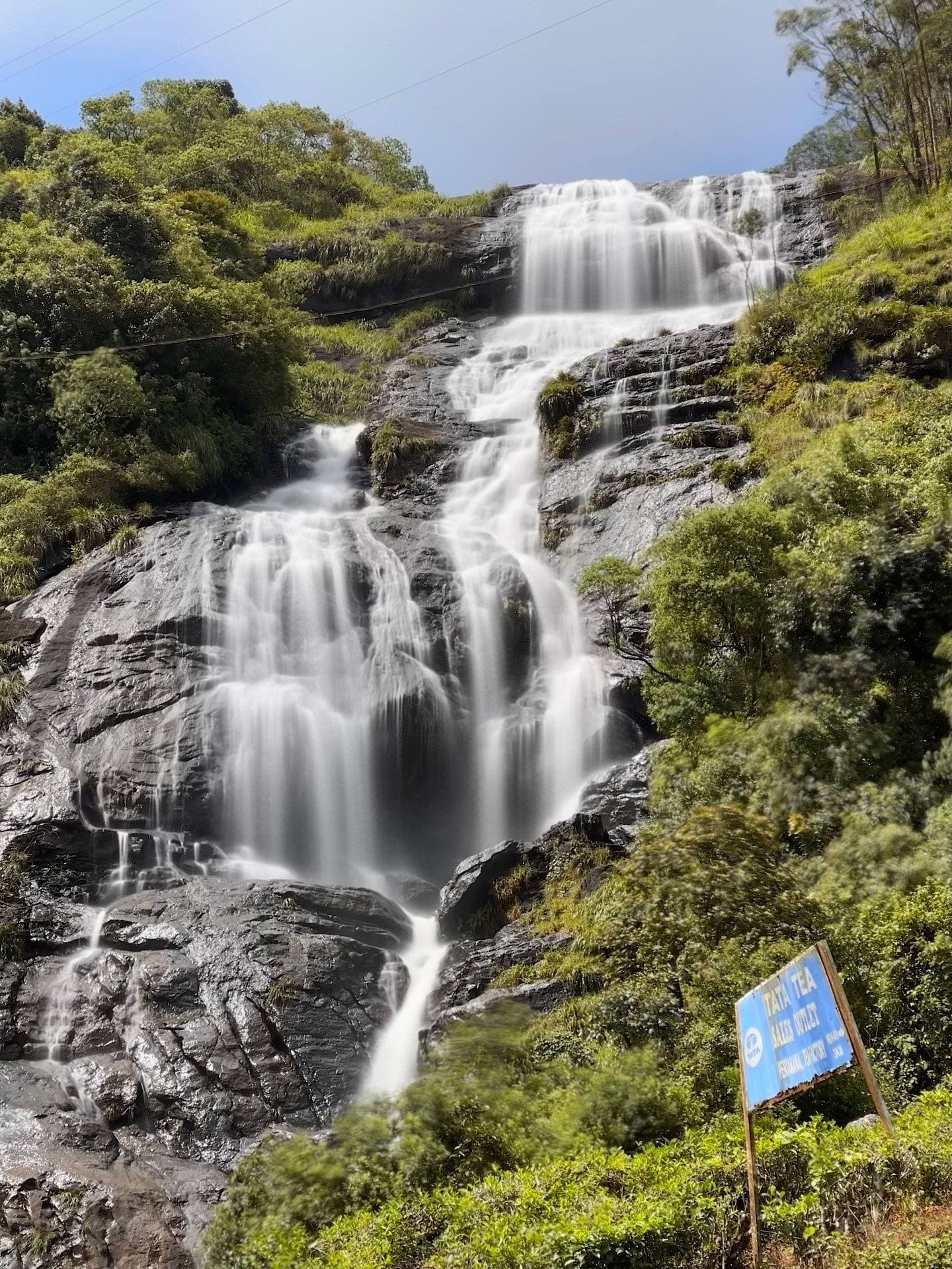 Waterfall in the hills near a tea estate